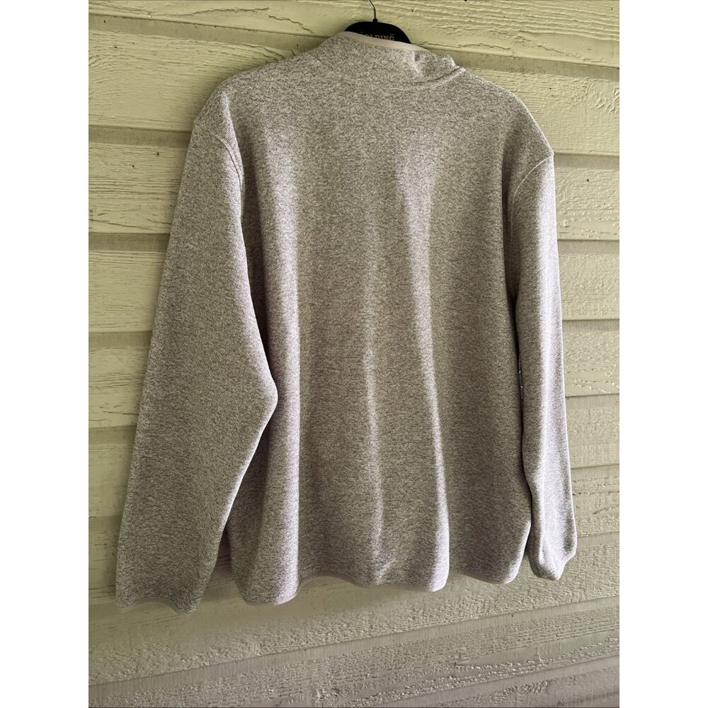 Eddie Bauer Men's 2XL Pullover Sweater Beige Warm Fleece Quarter Snap Pockets - Picture 5 of 16